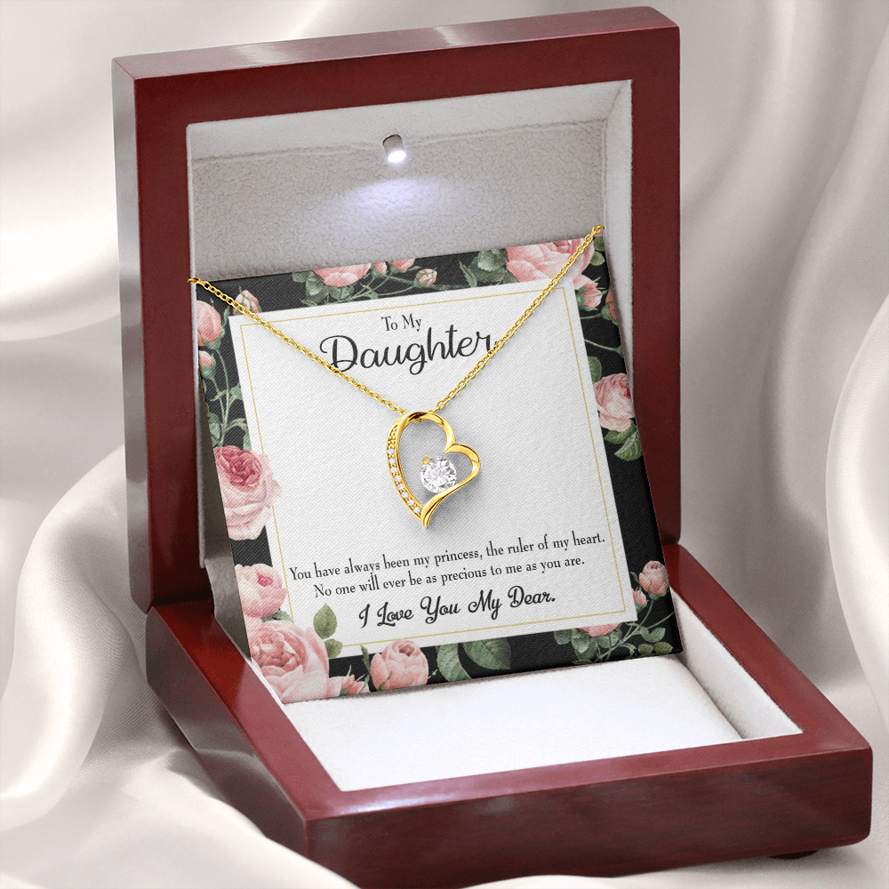 To My Daughter Ruler of My Heart Forever Necklace w Message Card-Express Your Love Gifts