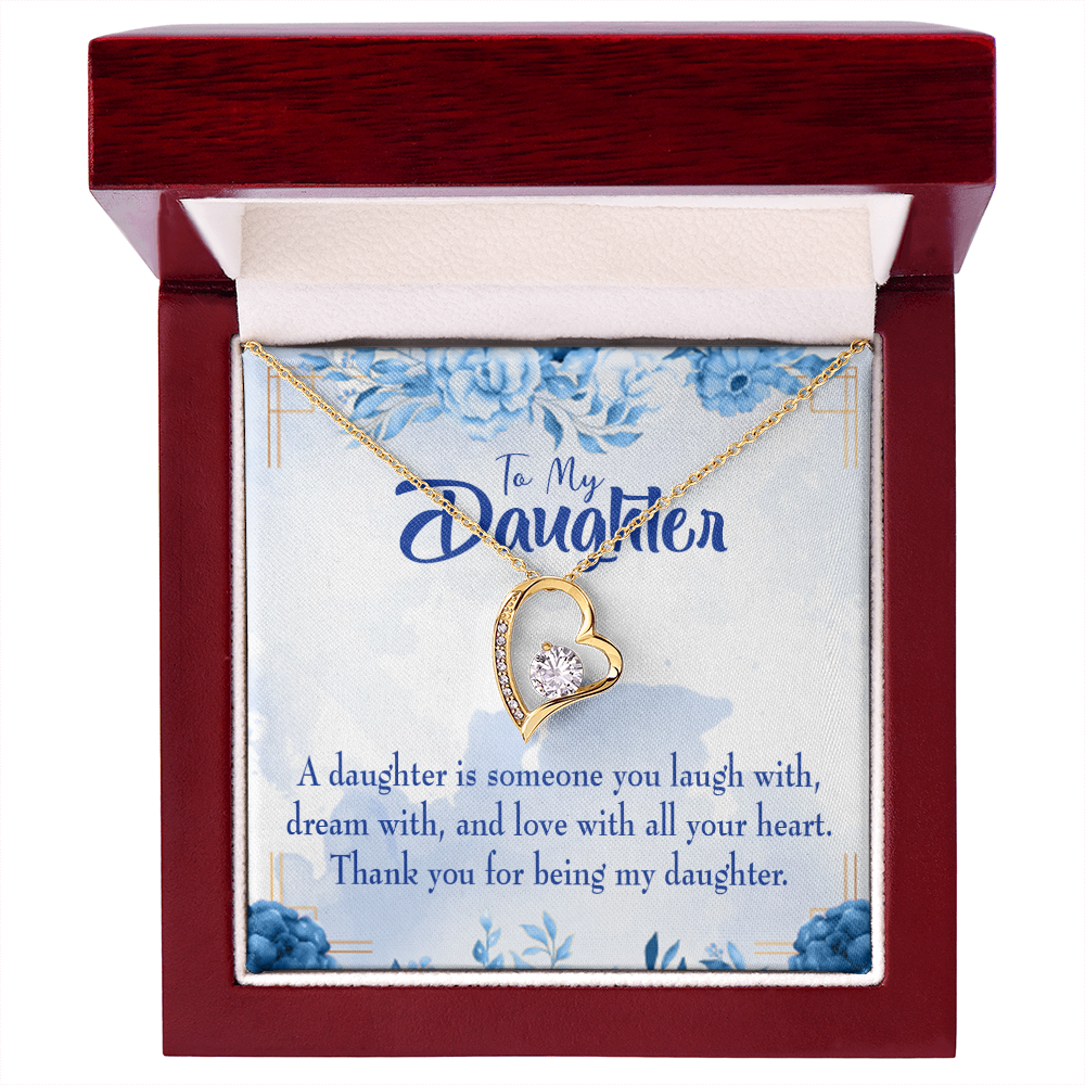 To My Daughter Thank You For Being My Daughter Forever Necklace w Message Card-Express Your Love Gifts