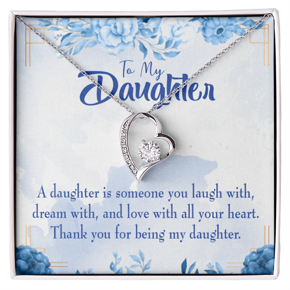 To My Daughter Thank You For Being My Daughter Forever Necklace w Message Card-Express Your Love Gifts