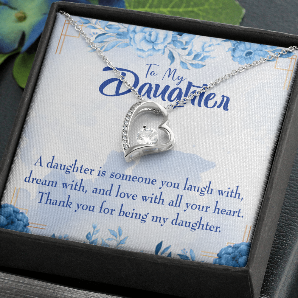 To My Daughter Thank You For Being My Daughter Forever Necklace w Message Card-Express Your Love Gifts