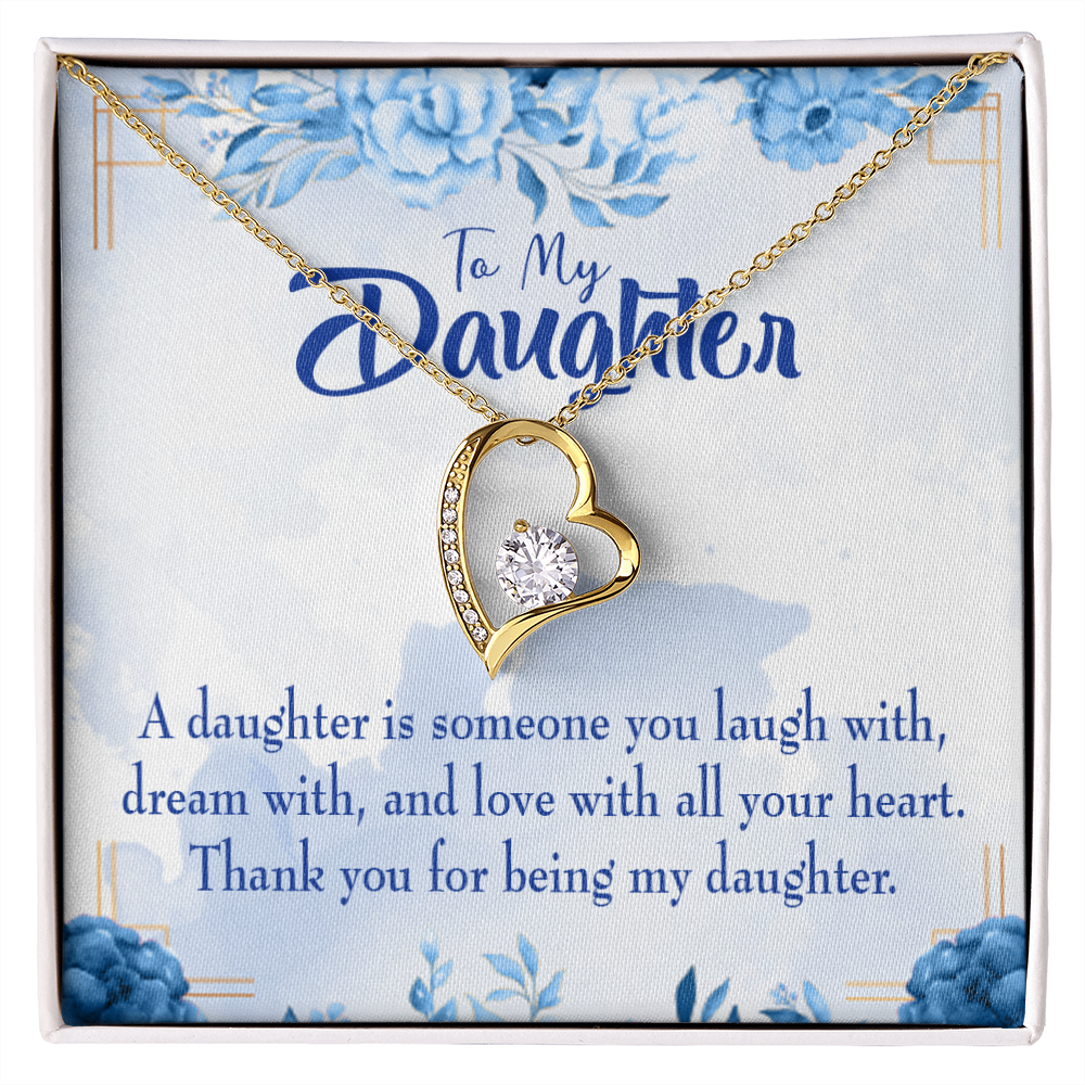 To My Daughter Thank You For Being My Daughter Forever Necklace w Message Card-Express Your Love Gifts