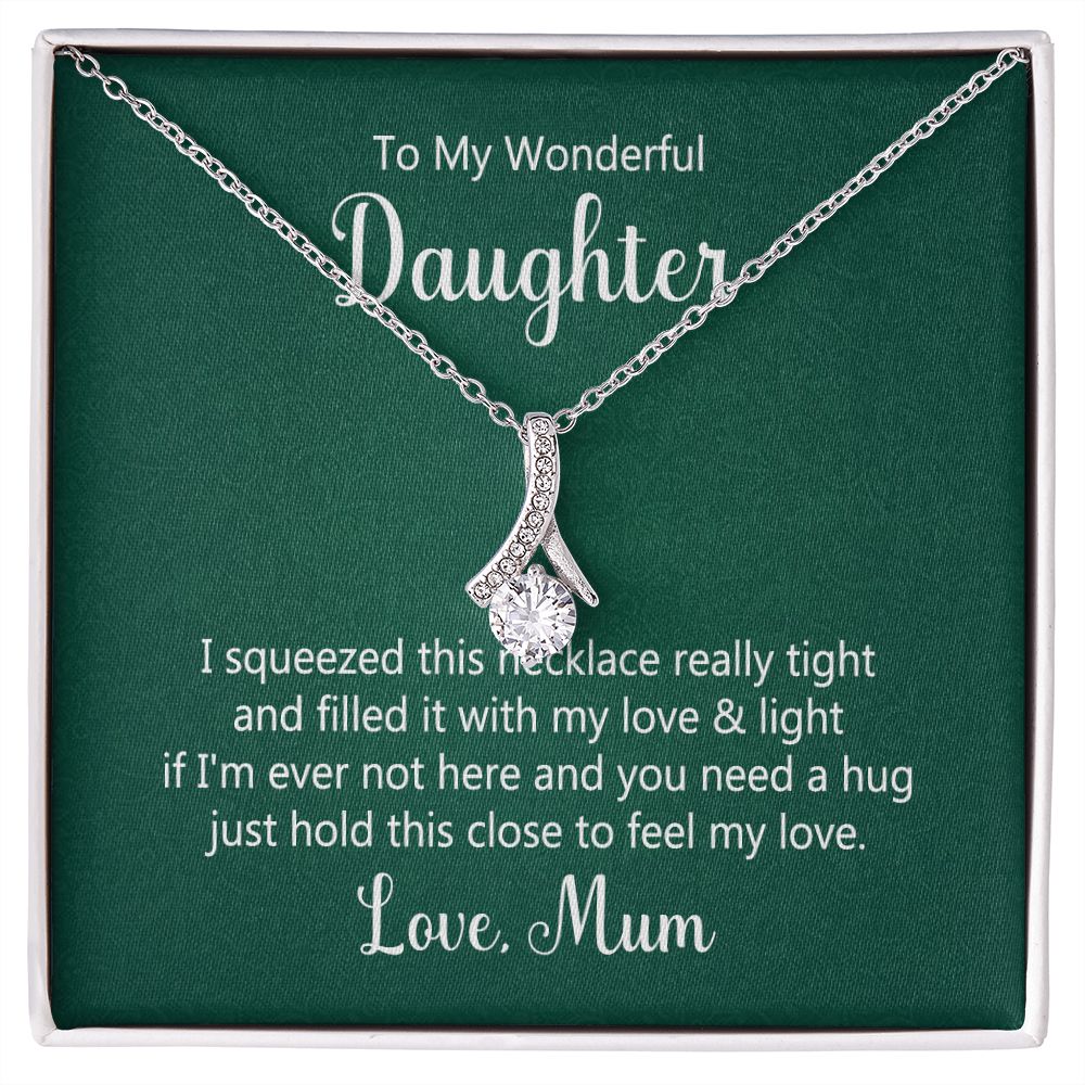 To My Daughter This Necklace From Mom Alluring Ribbon Necklace Message Card-Express Your Love Gifts