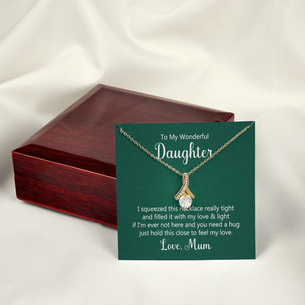 To My Daughter This Necklace From Mom Alluring Ribbon Necklace Message Card-Express Your Love Gifts