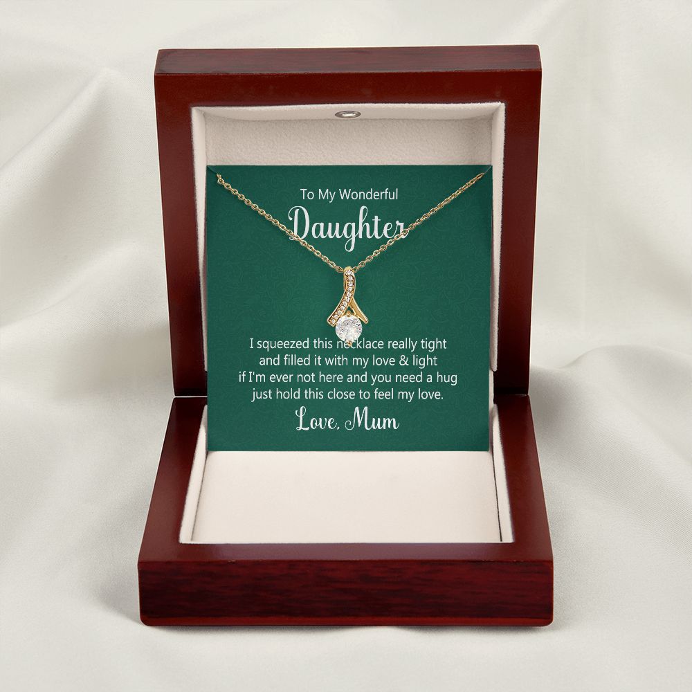 To My Daughter This Necklace From Mom Alluring Ribbon Necklace Message Card-Express Your Love Gifts