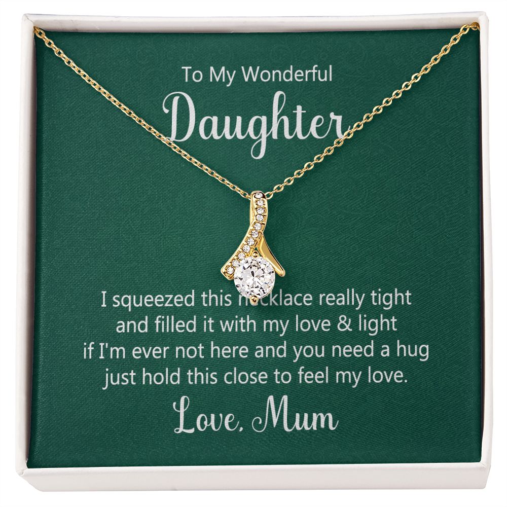 To My Daughter This Necklace From Mom Alluring Ribbon Necklace Message Card-Express Your Love Gifts