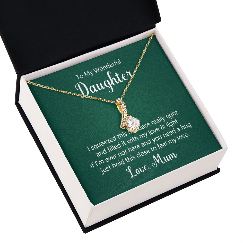 To My Daughter This Necklace From Mom Alluring Ribbon Necklace Message Card-Express Your Love Gifts