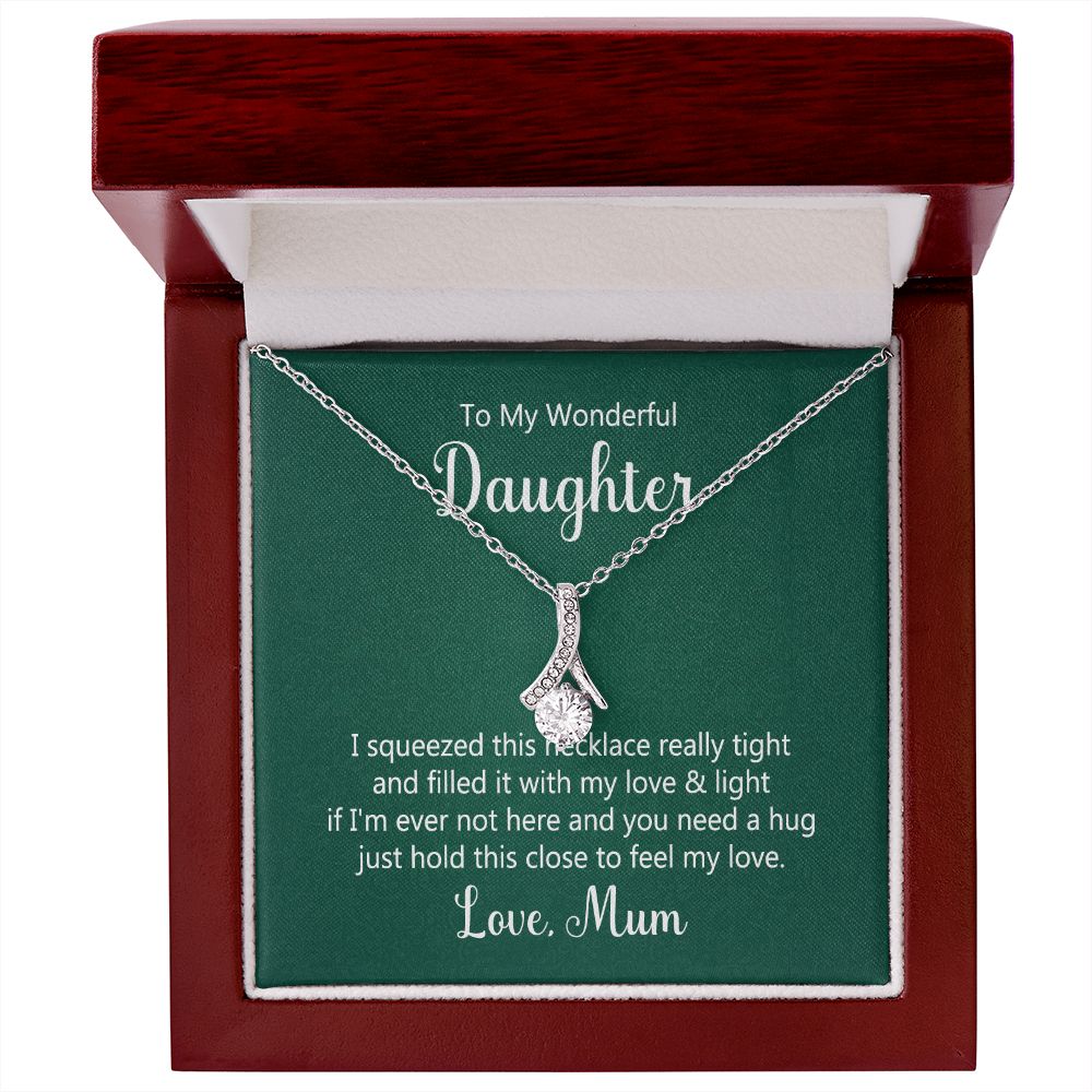 To My Daughter This Necklace From Mom Alluring Ribbon Necklace Message Card-Express Your Love Gifts