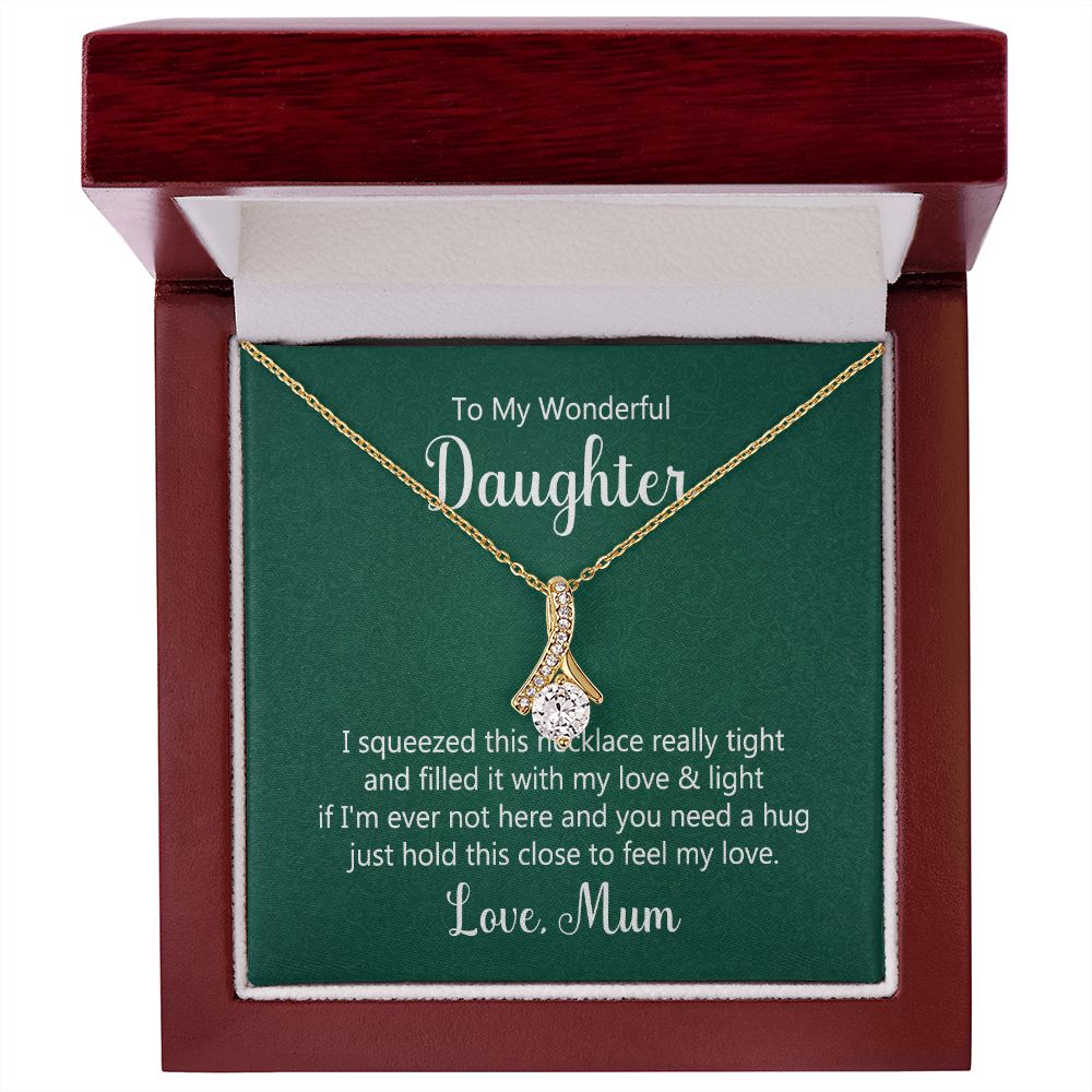 To My Daughter This Necklace From Mom Alluring Ribbon Necklace Message Card-Express Your Love Gifts