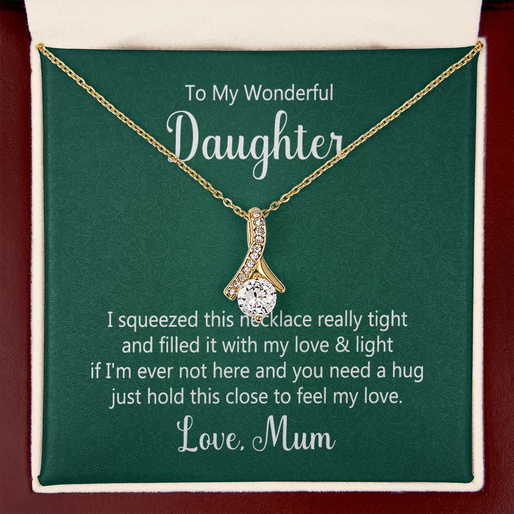 To My Daughter This Necklace From Mom Alluring Ribbon Necklace Message Card-Express Your Love Gifts