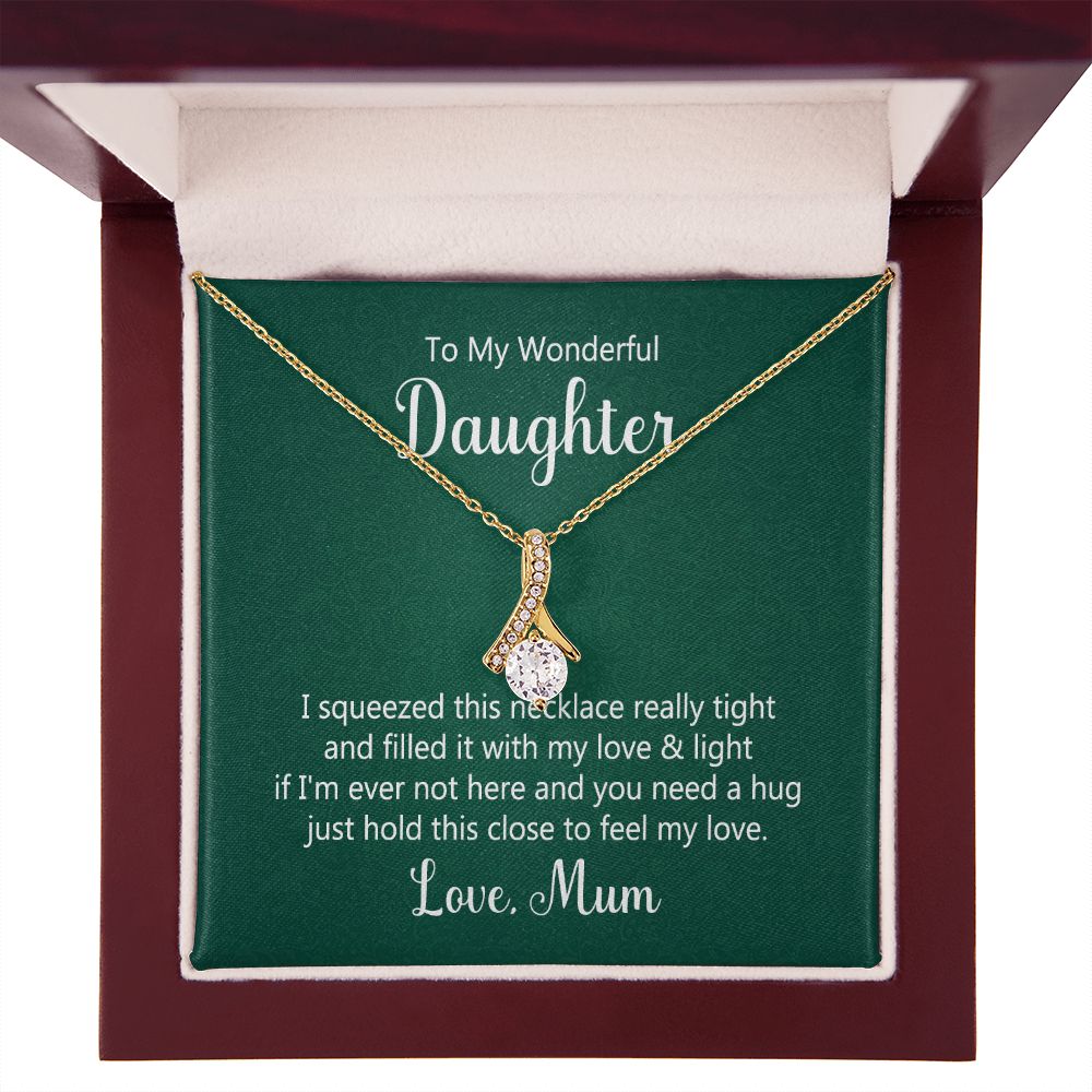 To My Daughter This Necklace From Mom Alluring Ribbon Necklace Message Card-Express Your Love Gifts