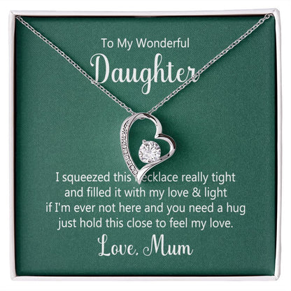 To My Daughter This Necklace From Mom Forever Necklace w Message Card-Express Your Love Gifts