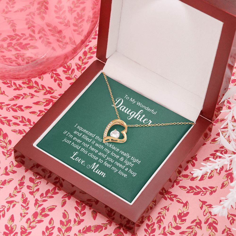 To My Daughter This Necklace From Mom Forever Necklace w Message Card-Express Your Love Gifts