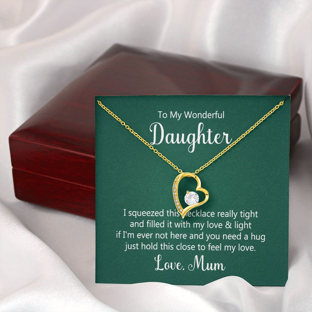 To My Daughter This Necklace From Mom Forever Necklace w Message Card-Express Your Love Gifts