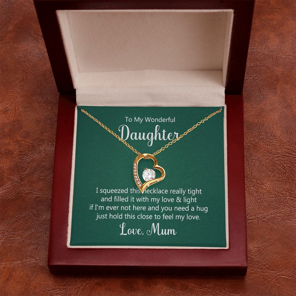 To My Daughter This Necklace From Mom Forever Necklace w Message Card-Express Your Love Gifts