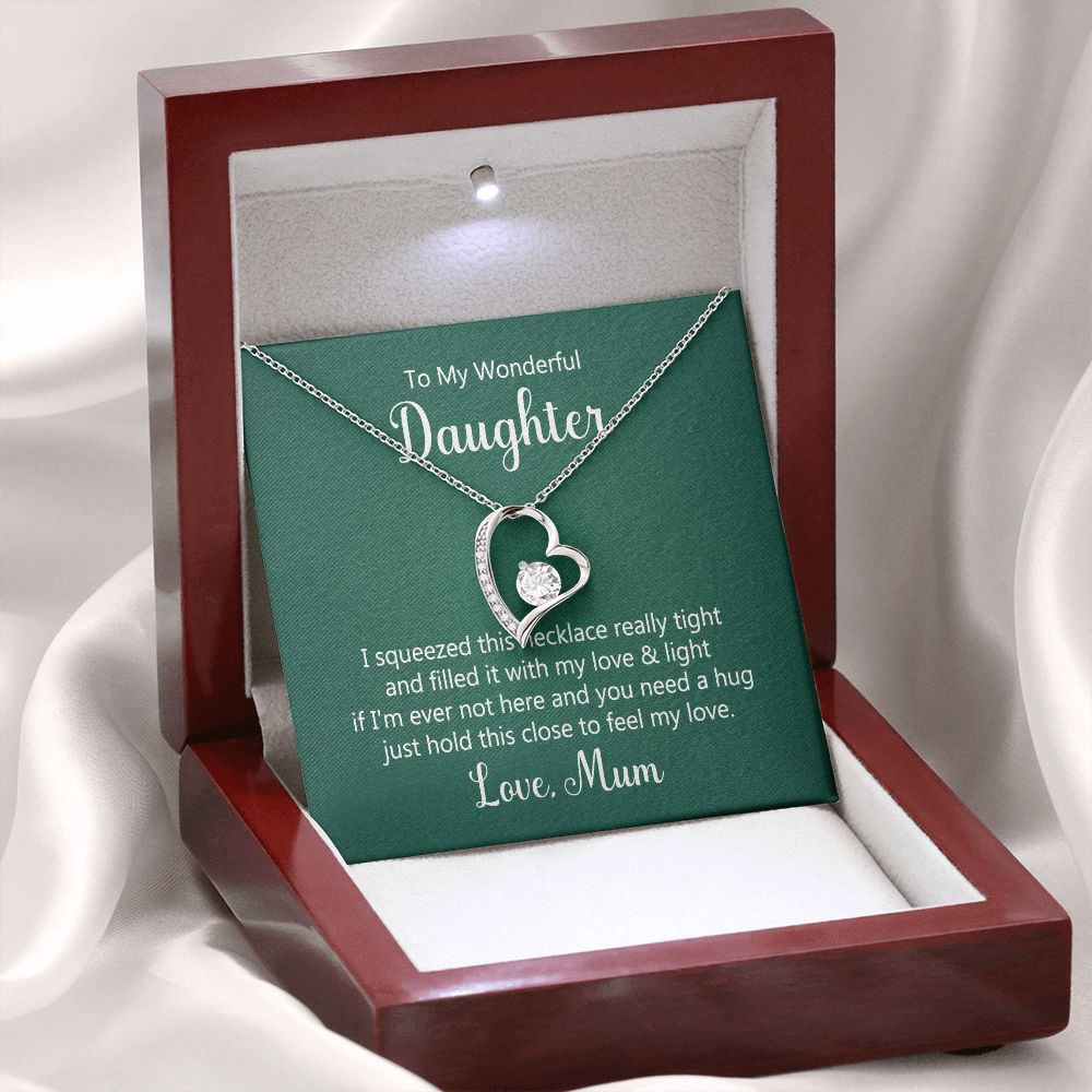 To My Daughter This Necklace From Mom Forever Necklace w Message Card-Express Your Love Gifts