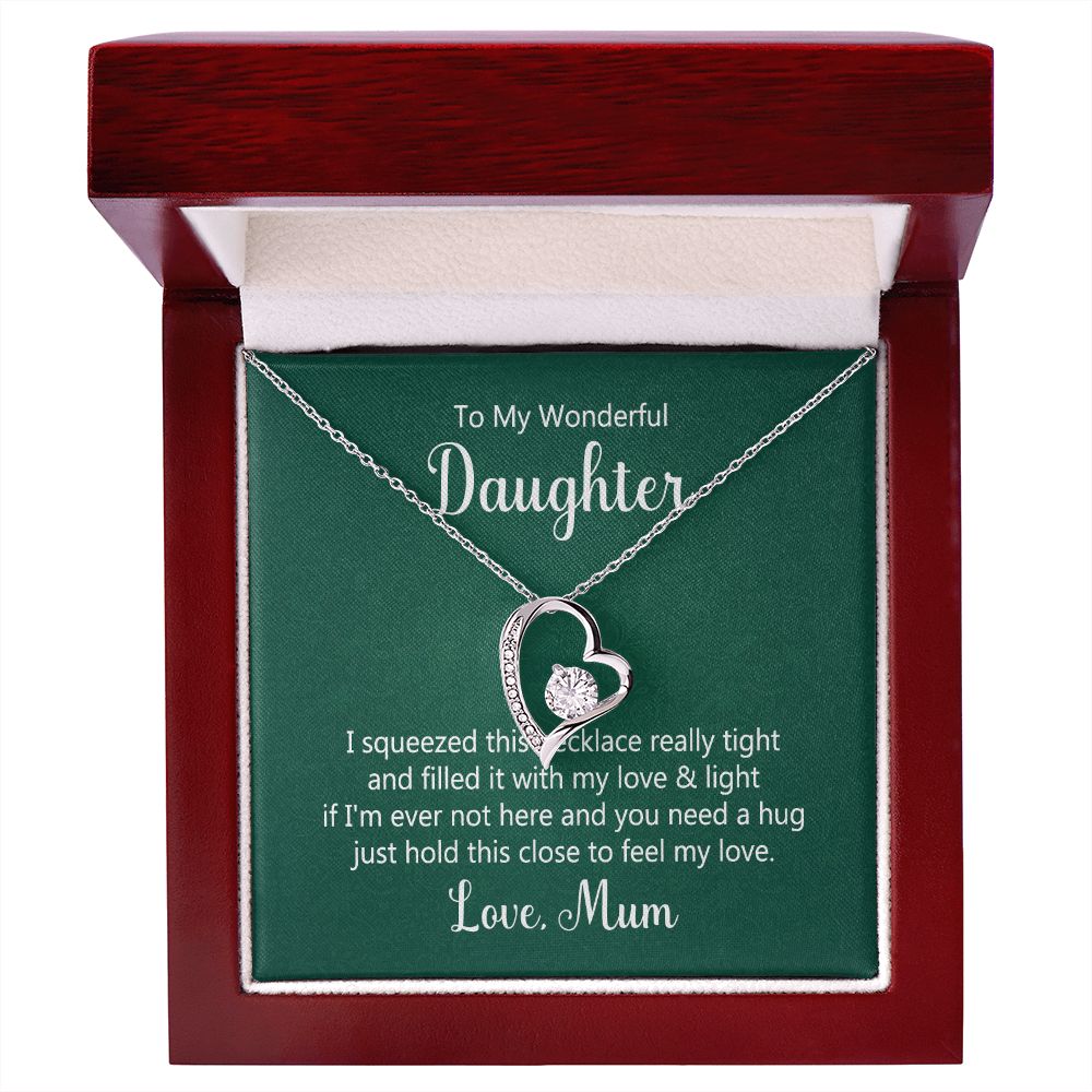 To My Daughter This Necklace From Mom Forever Necklace w Message Card-Express Your Love Gifts