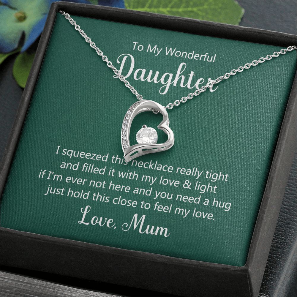 To My Daughter This Necklace From Mom Forever Necklace w Message Card-Express Your Love Gifts