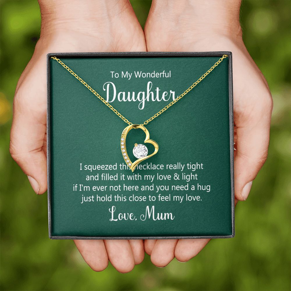 To My Daughter This Necklace From Mom Forever Necklace w Message Card-Express Your Love Gifts