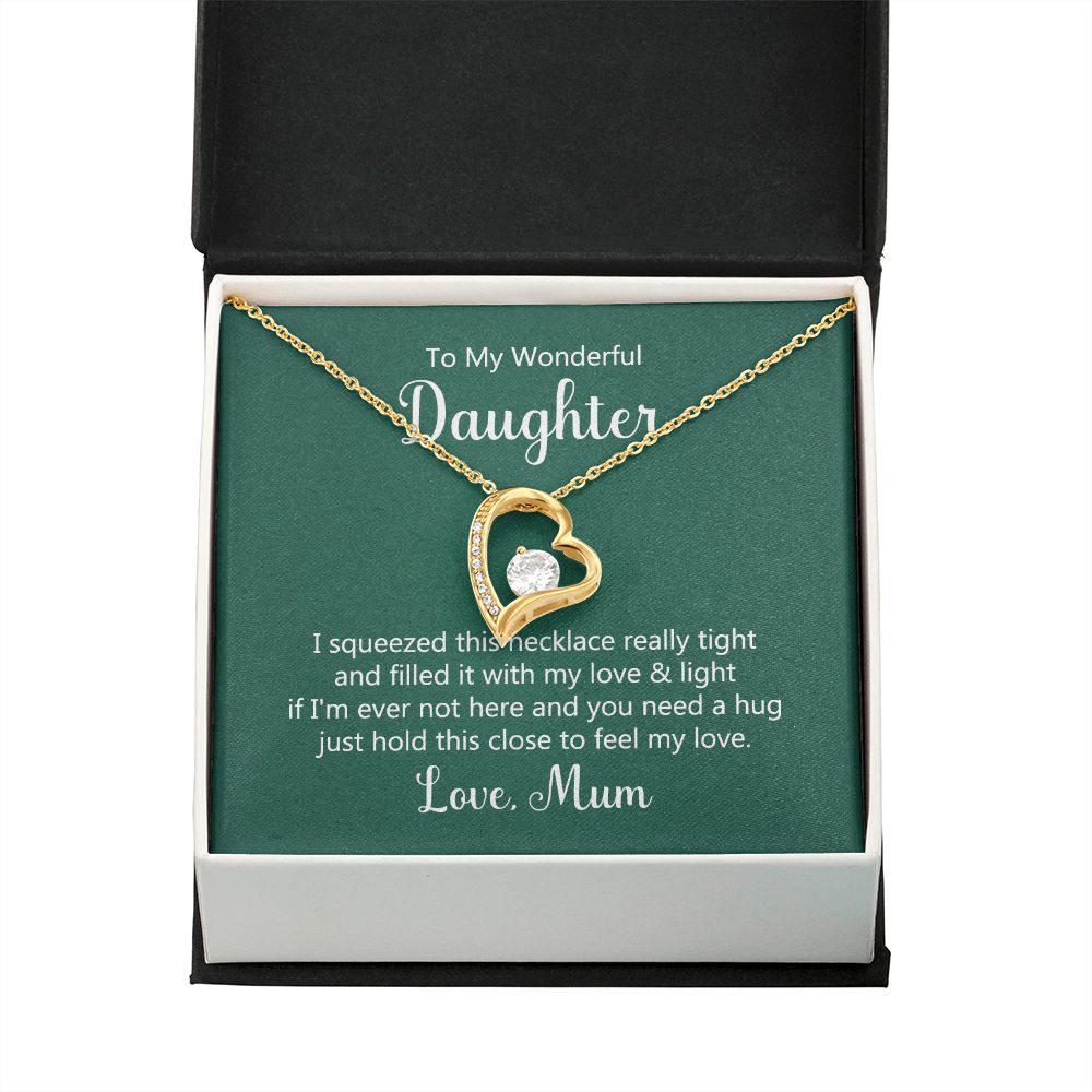 To My Daughter This Necklace From Mom Forever Necklace w Message Card-Express Your Love Gifts