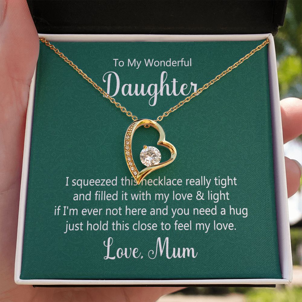 To My Daughter This Necklace From Mom Forever Necklace w Message Card-Express Your Love Gifts