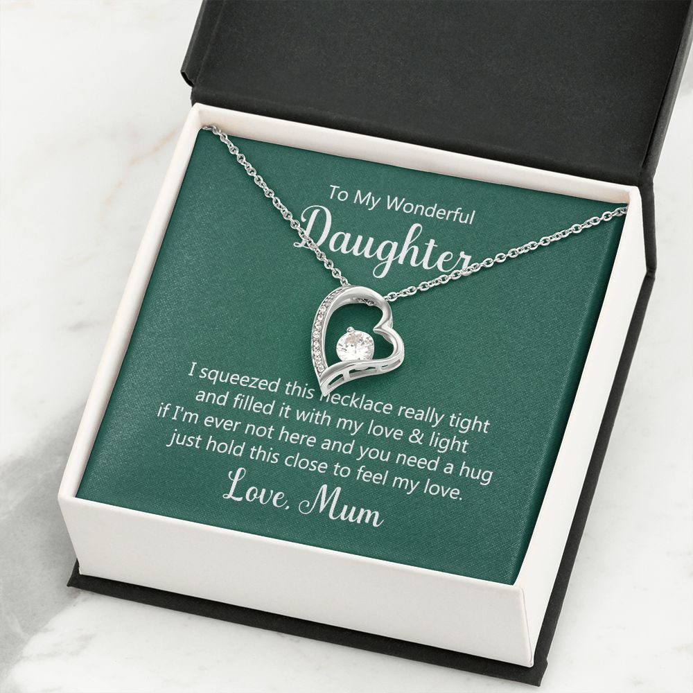 To My Daughter This Necklace From Mom Forever Necklace w Message Card-Express Your Love Gifts