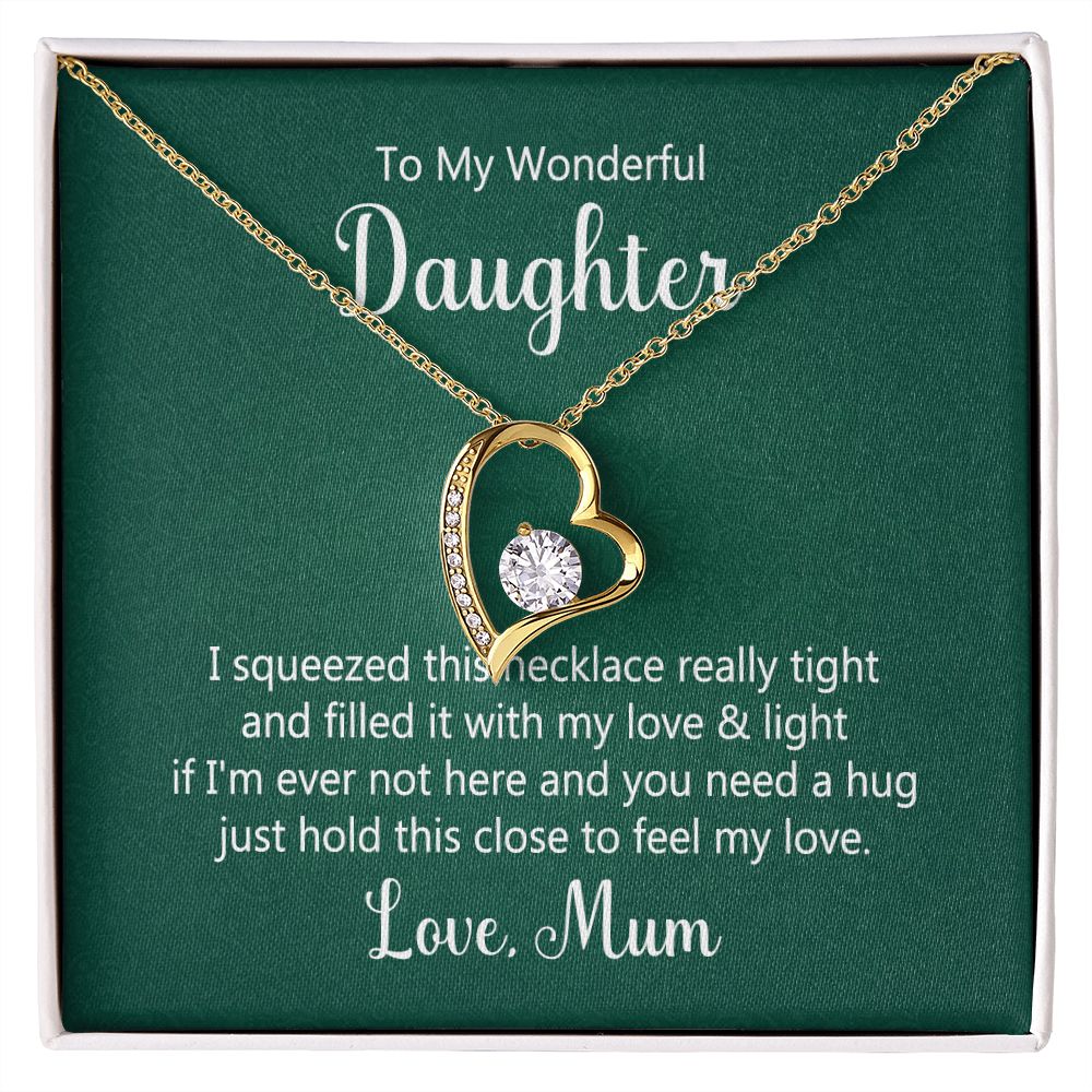 To My Daughter This Necklace From Mom Forever Necklace w Message Card-Express Your Love Gifts