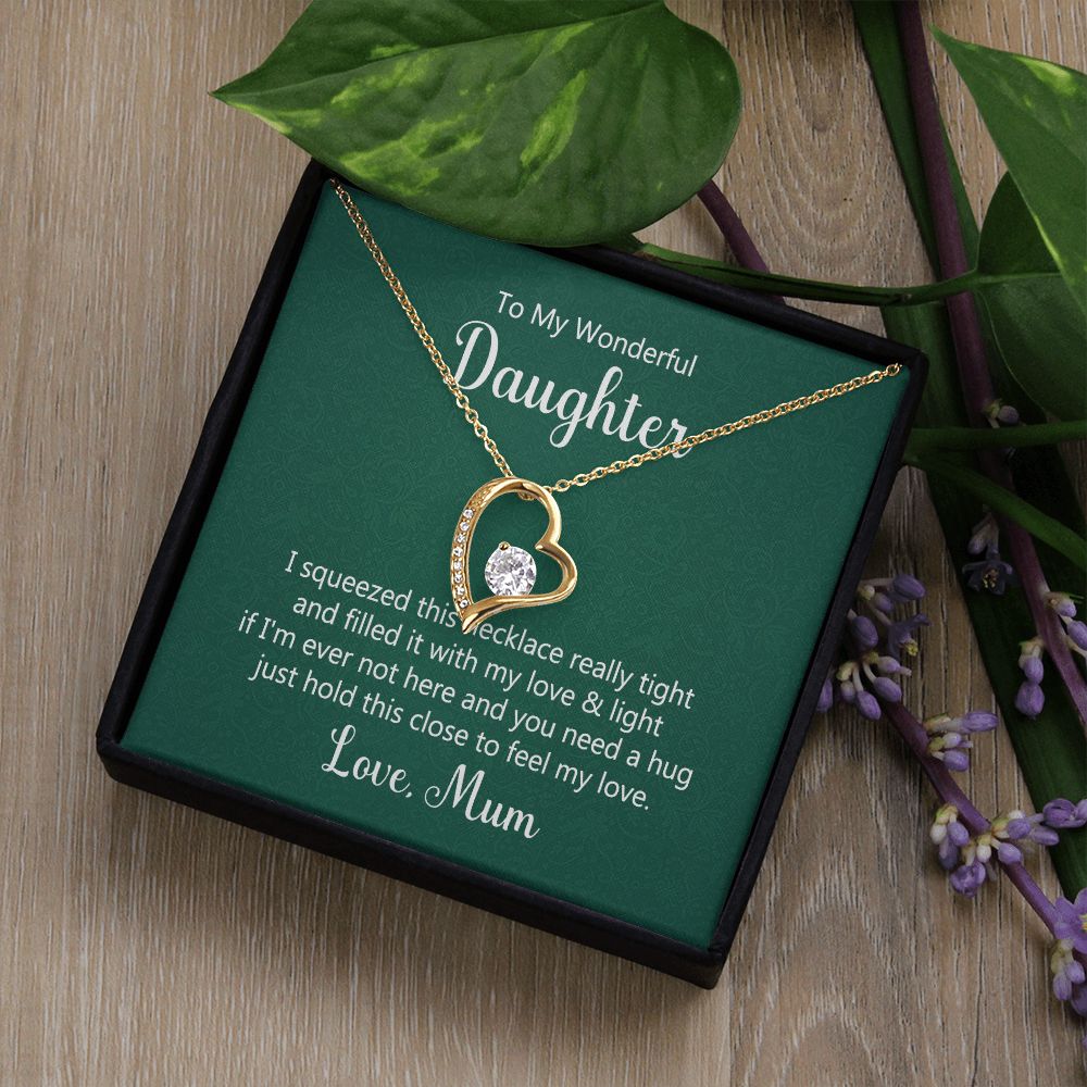 To My Daughter This Necklace From Mom Forever Necklace w Message Card-Express Your Love Gifts