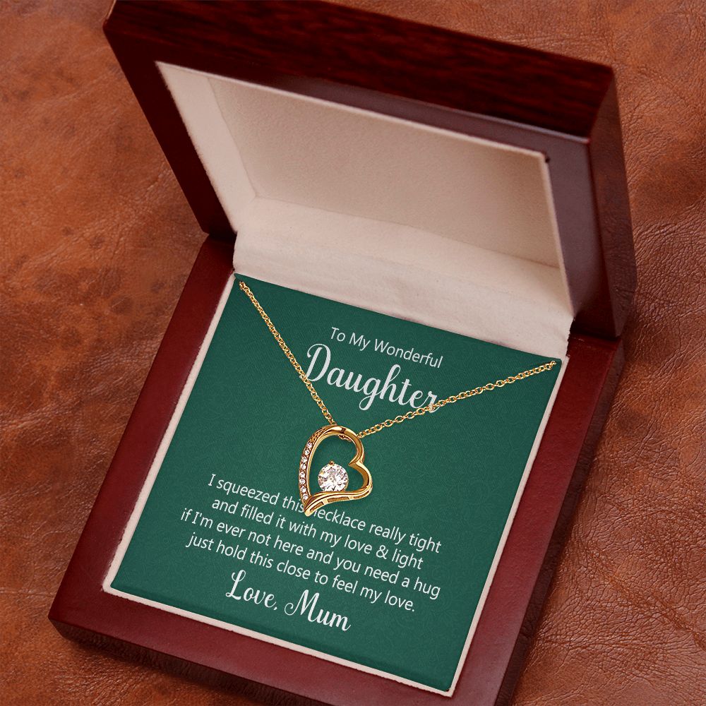 To My Daughter This Necklace From Mom Forever Necklace w Message Card-Express Your Love Gifts