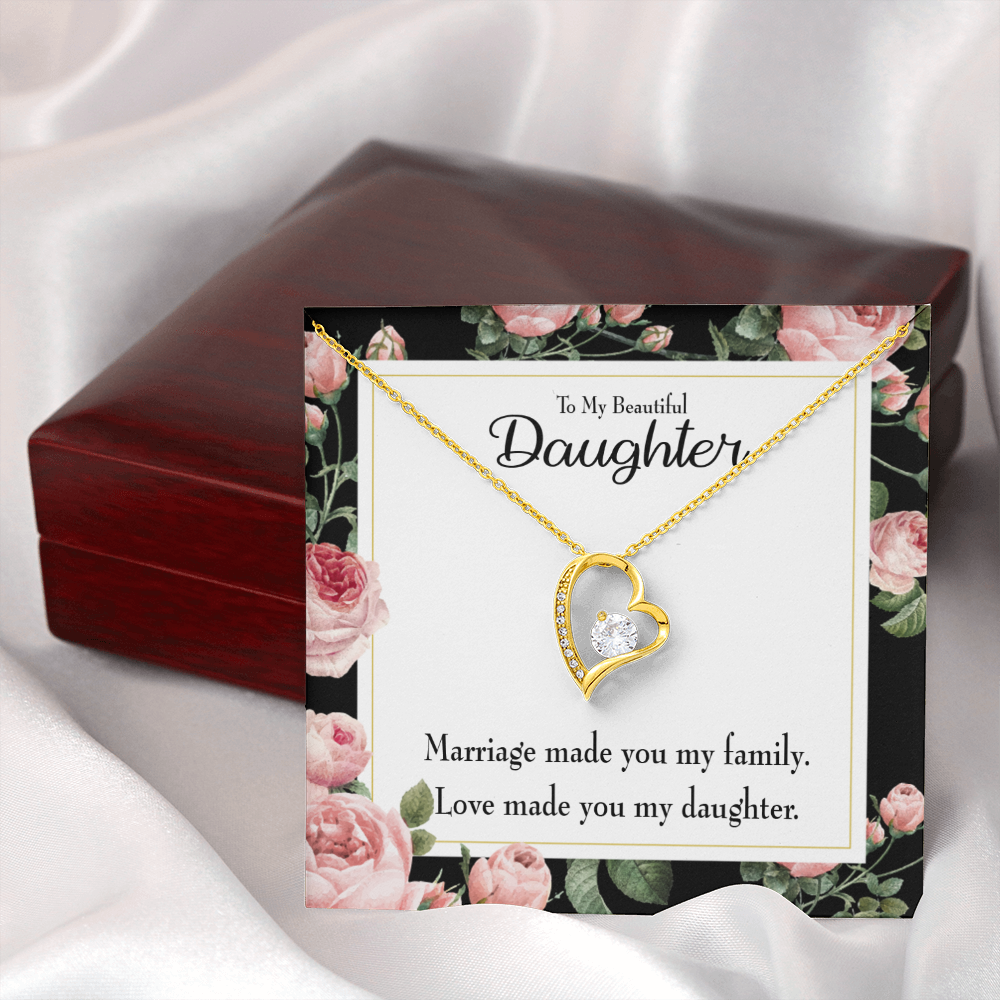 To My Daughter To My Beautiful Daughter Forever Necklace w Message Card-Express Your Love Gifts