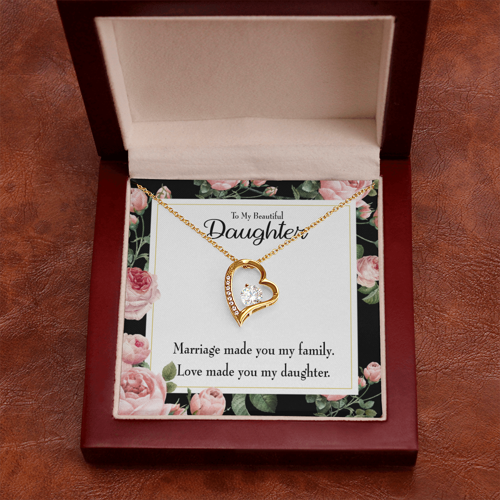 To My Daughter To My Beautiful Daughter Forever Necklace w Message Card-Express Your Love Gifts