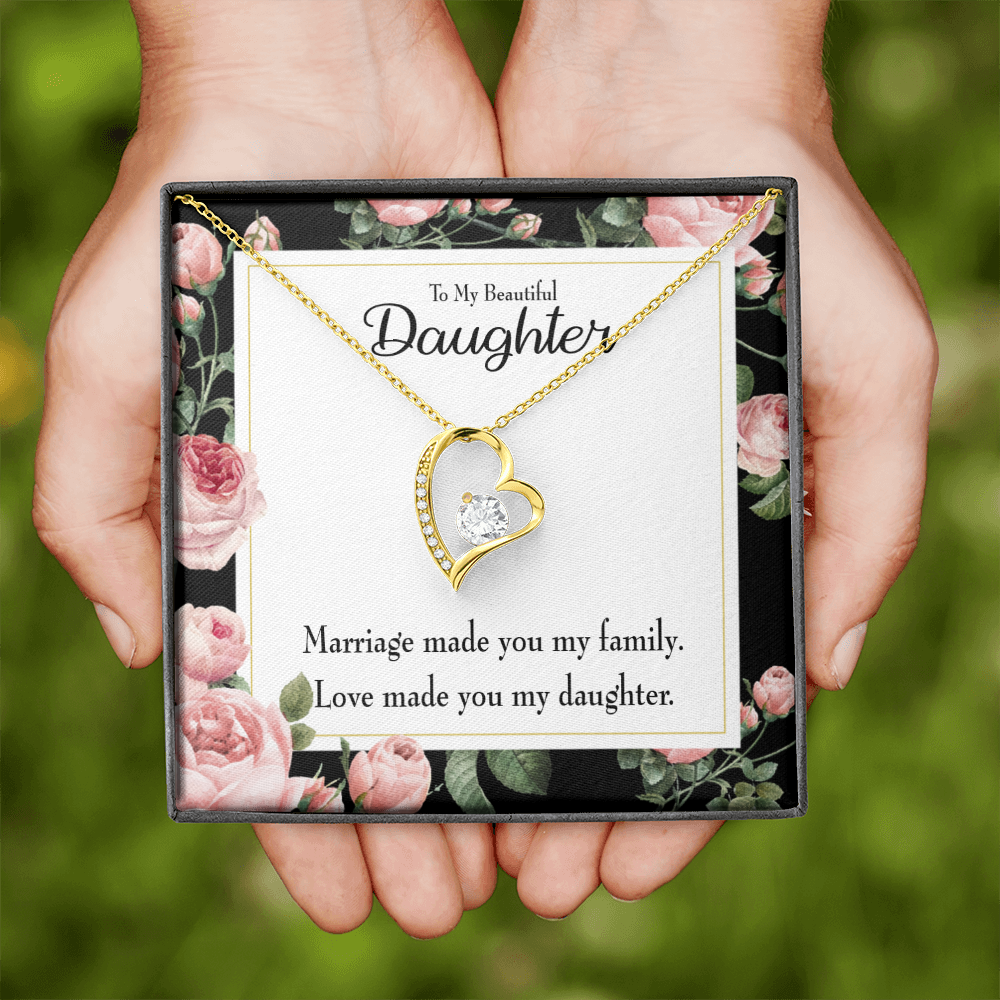 To My Daughter To My Beautiful Daughter Forever Necklace w Message Card-Express Your Love Gifts