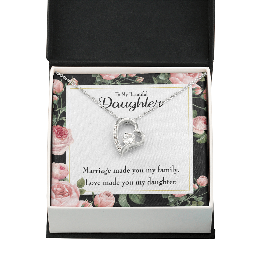 To My Daughter To My Beautiful Daughter Forever Necklace w Message Card-Express Your Love Gifts