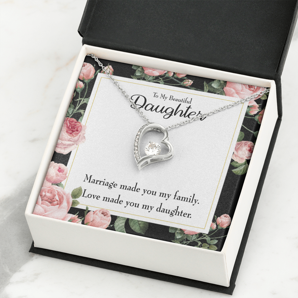 To My Daughter To My Beautiful Daughter Forever Necklace w Message Card-Express Your Love Gifts