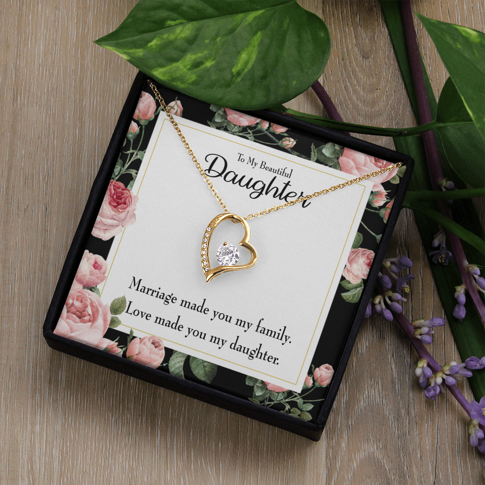 To My Daughter To My Beautiful Daughter Forever Necklace w Message Card-Express Your Love Gifts