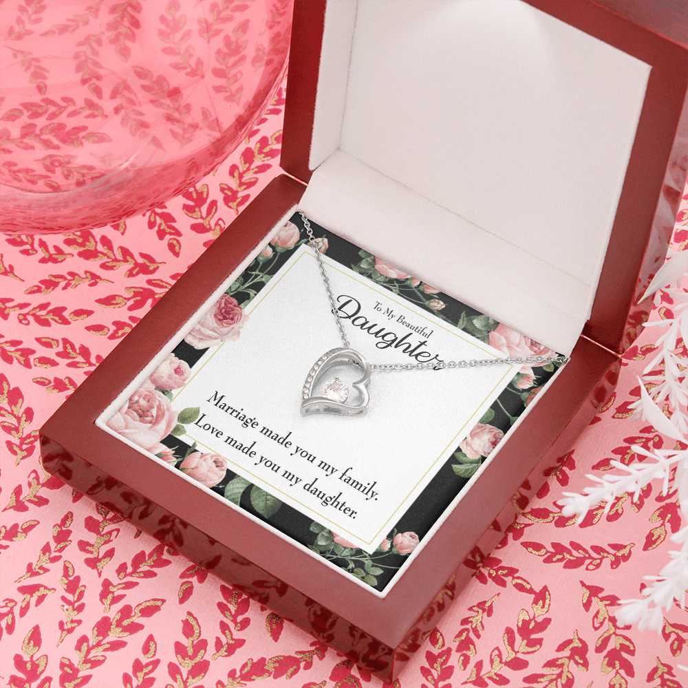 To My Daughter To My Beautiful Daughter Forever Necklace w Message Card-Express Your Love Gifts