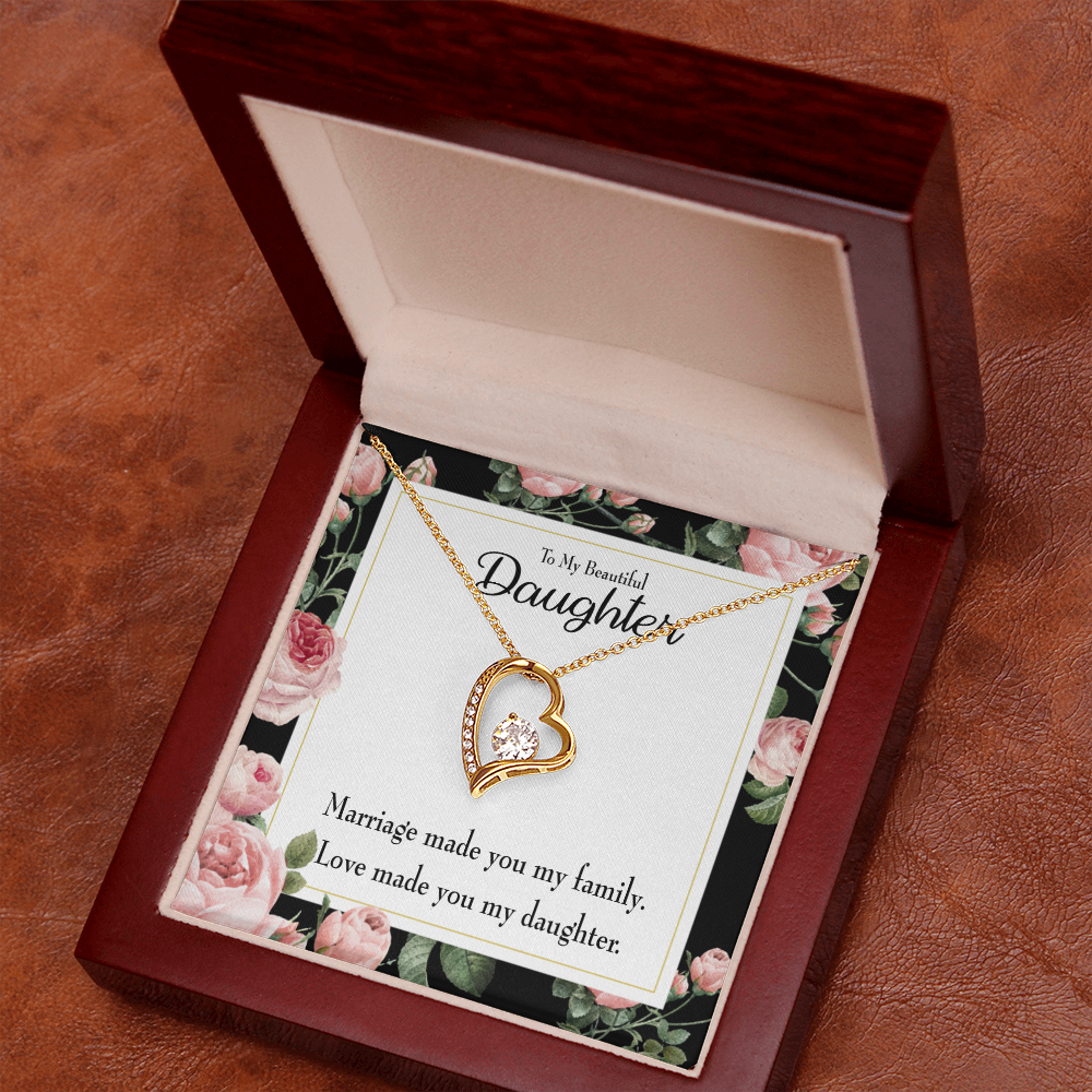 To My Daughter To My Beautiful Daughter Forever Necklace w Message Card-Express Your Love Gifts