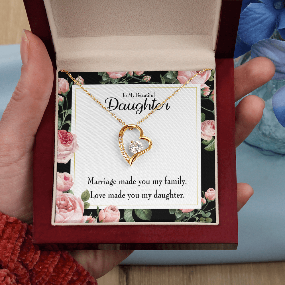 To My Daughter To My Beautiful Daughter Forever Necklace w Message Card-Express Your Love Gifts