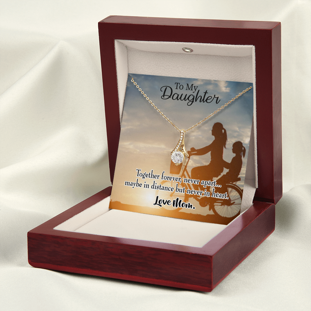 To My Daughter Together Forever From Mom Alluring Ribbon Necklace Message Card-Express Your Love Gifts