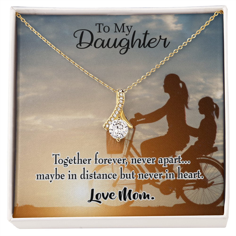 To My Daughter Together Forever From Mom Alluring Ribbon Necklace Message Card-Express Your Love Gifts