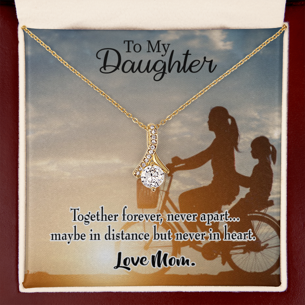 To My Daughter Together Forever From Mom Alluring Ribbon Necklace Message Card-Express Your Love Gifts