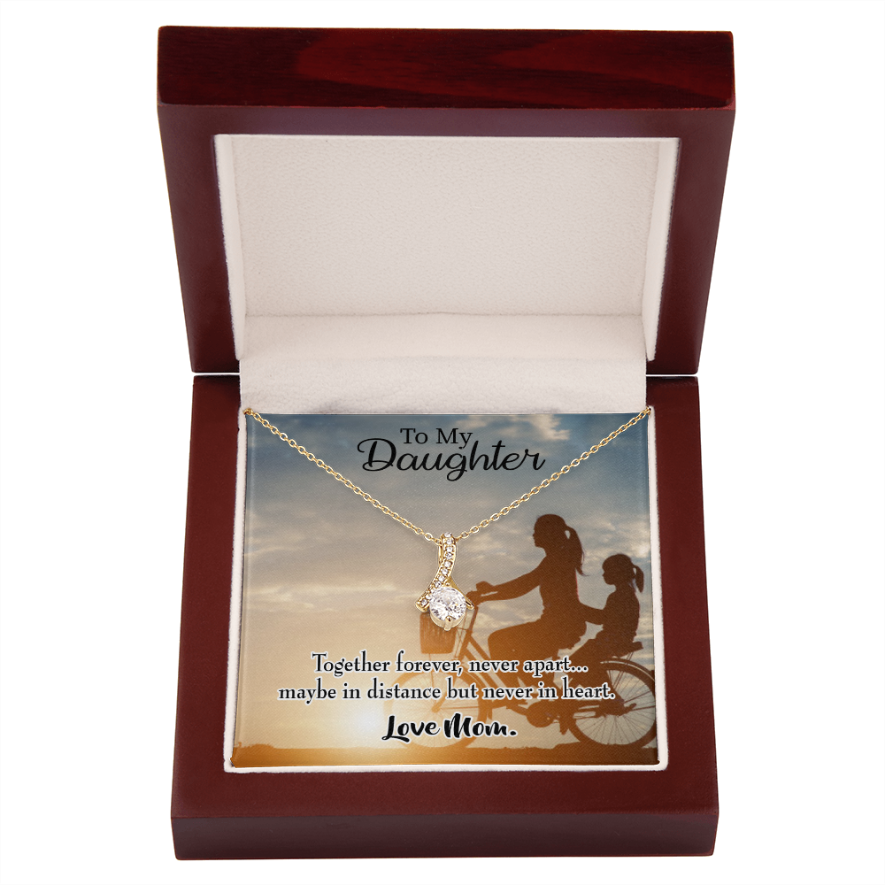 To My Daughter Together Forever From Mom Alluring Ribbon Necklace Message Card-Express Your Love Gifts