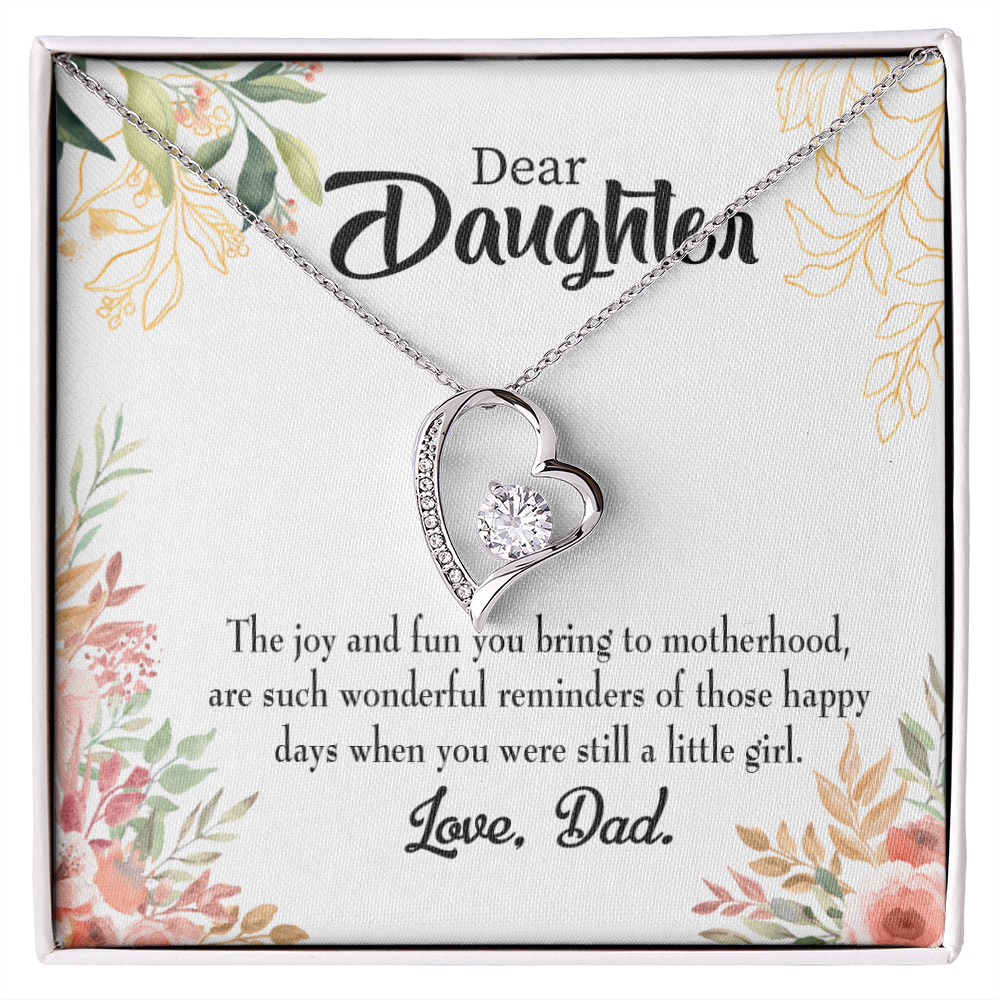 To My Daughter Wonderful Reminder to Dad Forever Necklace w Message Card-Express Your Love Gifts