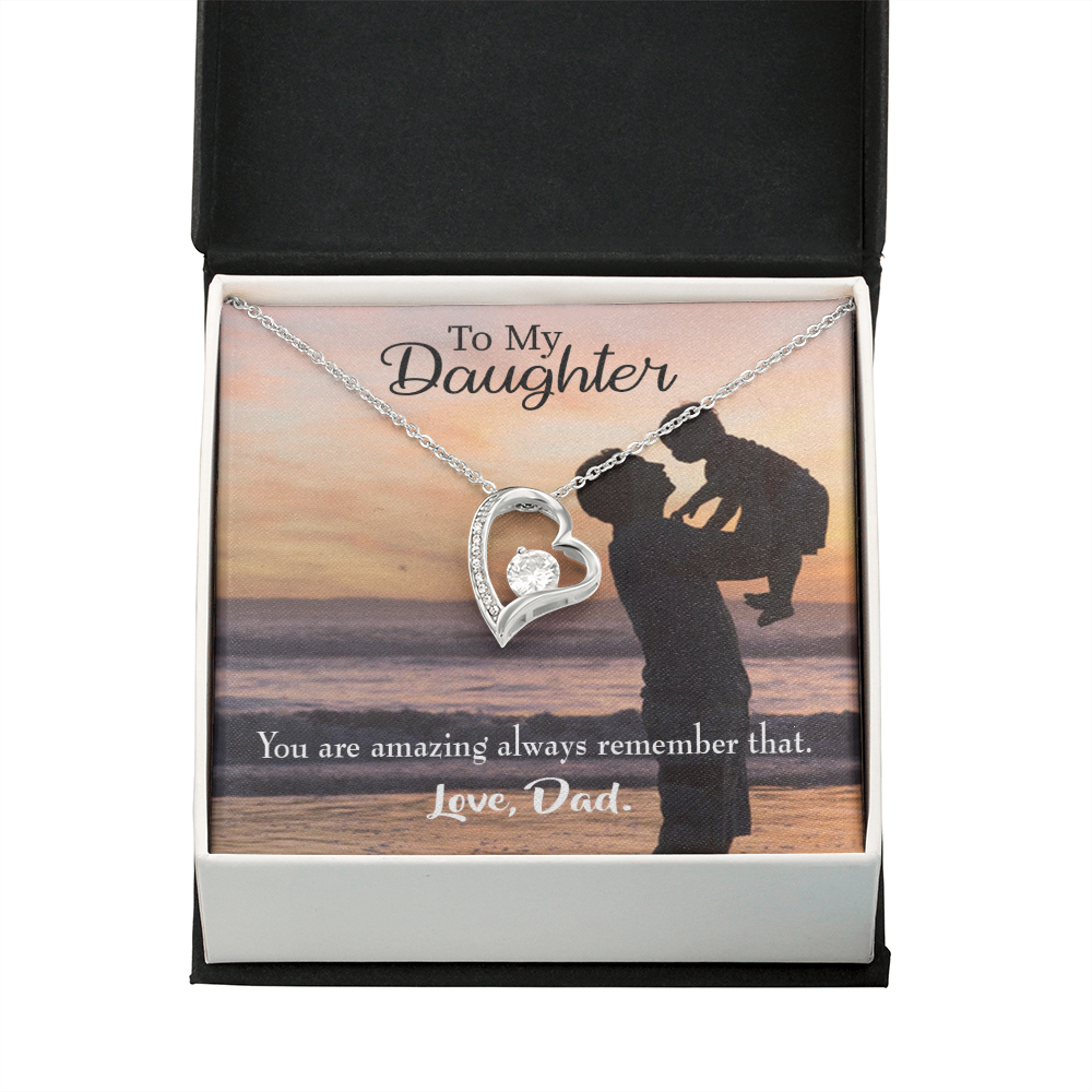 To My Daughter You Are Amazing From Dad Forever Necklace w Message Card-Express Your Love Gifts