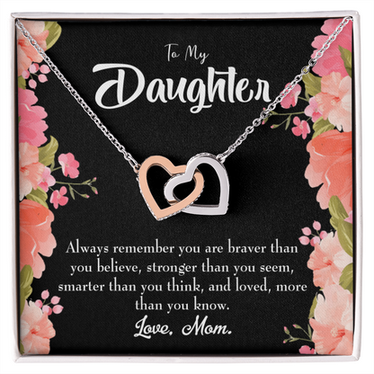 To My Daughter You Are Braver From Mom Inseparable Necklace-Express Your Love Gifts