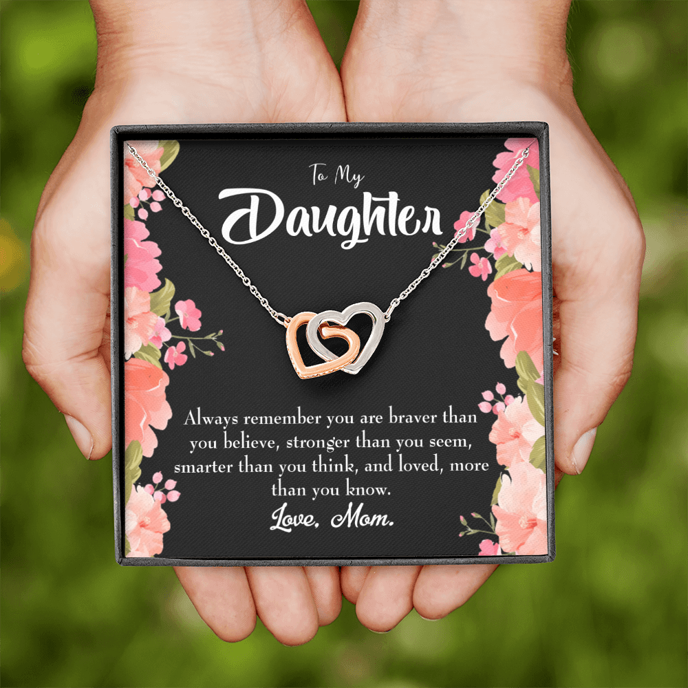 To My Daughter You Are Braver From Mom Inseparable Necklace-Express Your Love Gifts