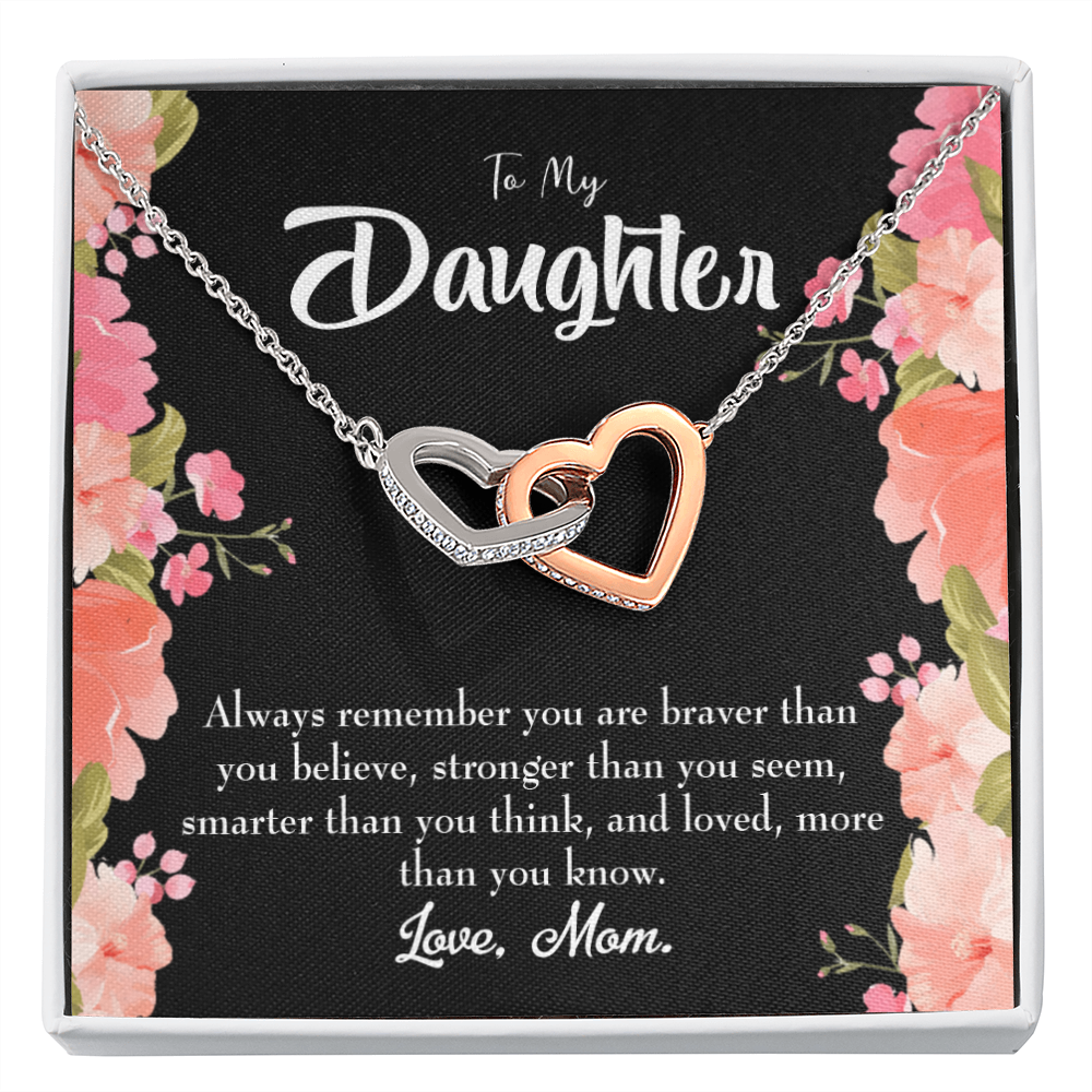 To My Daughter You Are Braver From Mom Inseparable Necklace-Express Your Love Gifts