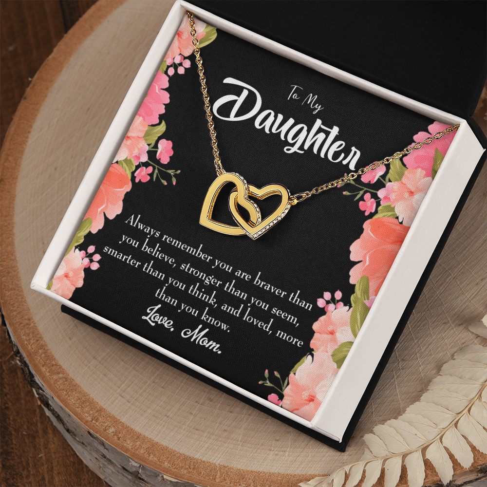 To My Daughter You Are Braver From Mom Inseparable Necklace-Express Your Love Gifts