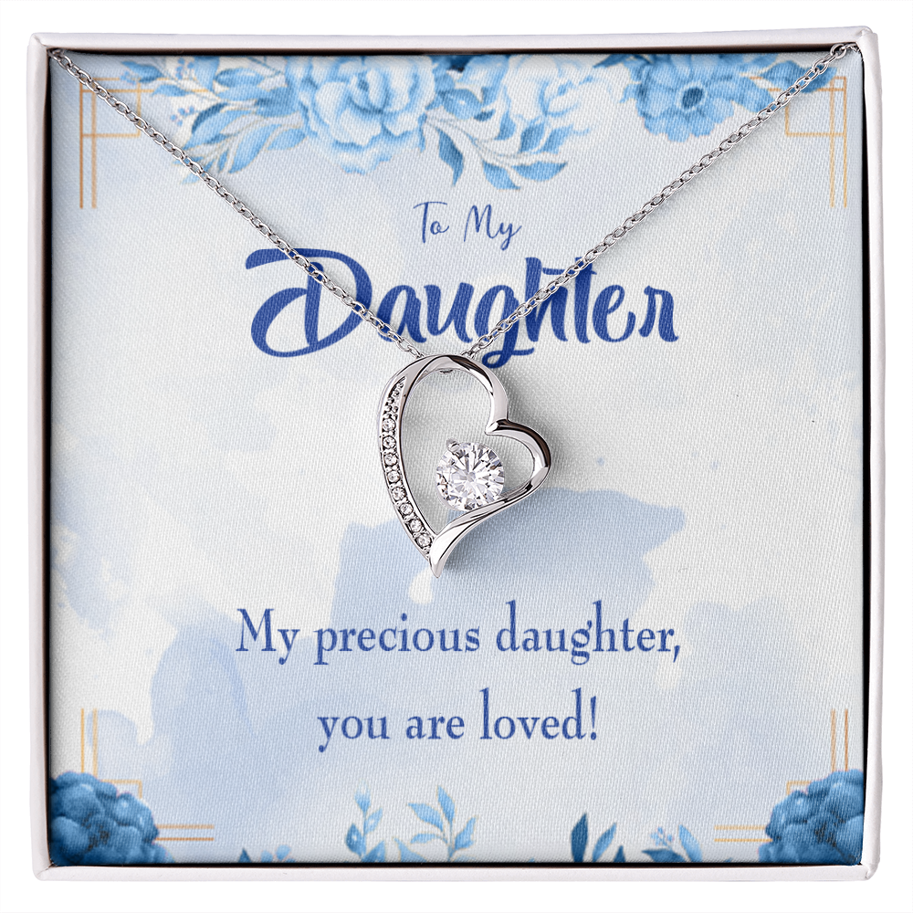 To My Daughter You Are Loved Forever Necklace w Message Card-Express Your Love Gifts