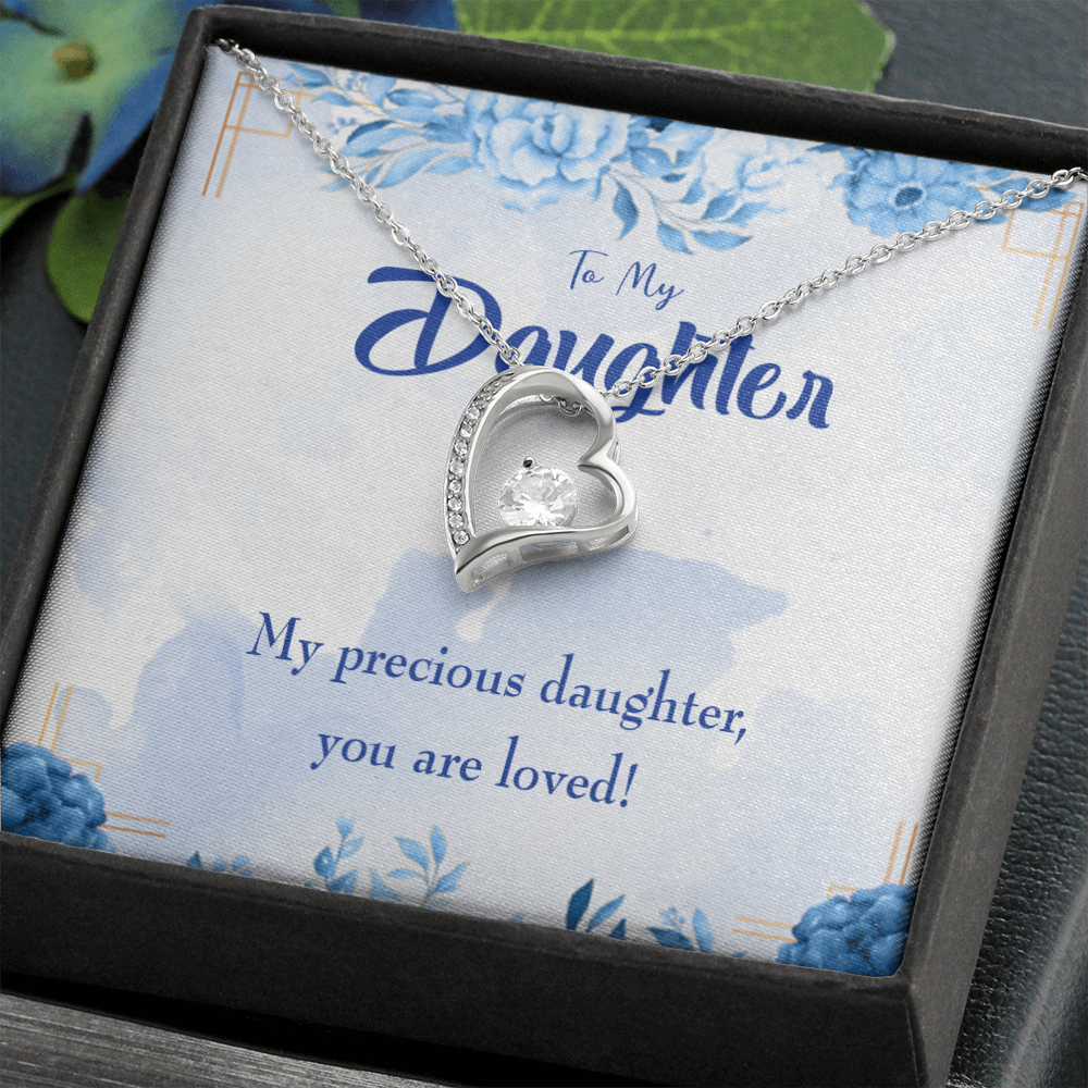 To My Daughter You Are Loved Forever Necklace w Message Card-Express Your Love Gifts