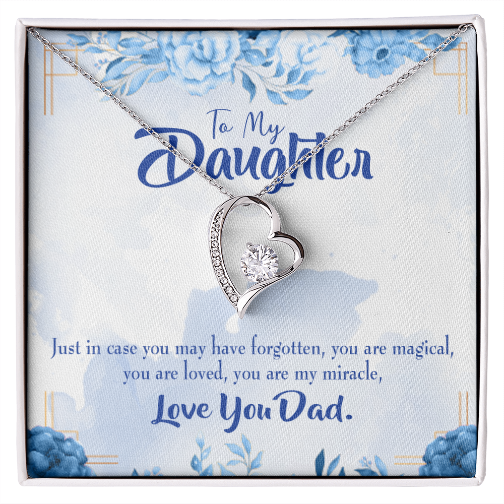 To My Daughter You Are My Miracle From Dad Forever Necklace w Message Card-Express Your Love Gifts